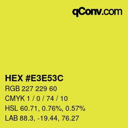 Color code: HEX #E3E53C | qconv.com