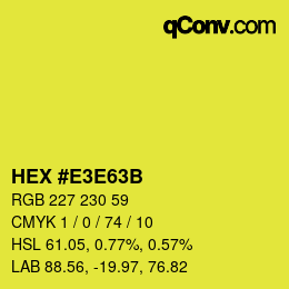 Code couleur: HEX #E3E63B | qconv.com