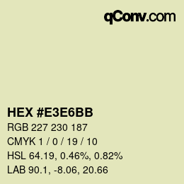 カラーコード: HEX #E3E6BB | qconv.com
