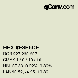 カラーコード: HEX #E3E6CF | qconv.com