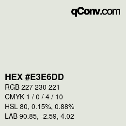 Color code: HEX #E3E6DD | qconv.com