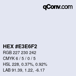 Color code: HEX #E3E6F2 | qconv.com