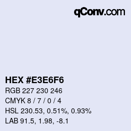 Color code: HEX #E3E6F6 | qconv.com