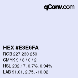 Color code: HEX #E3E6FA | qconv.com