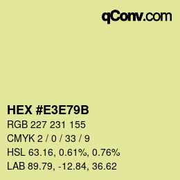 Color code: HEX #E3E79B | qconv.com
