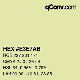 Color code: HEX #E3E7AB | qconv.com