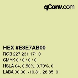 Color code: HEX #E3E7AB00 | qconv.com