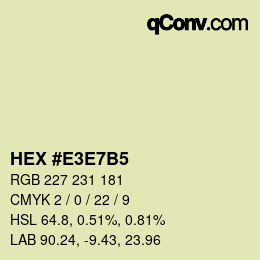 カラーコード: HEX #E3E7B5 | qconv.com