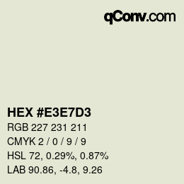 Color code: HEX #E3E7D3 | qconv.com