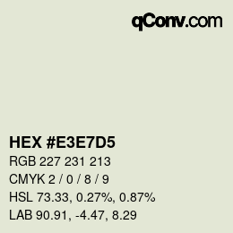 Color code: HEX #E3E7D5 | qconv.com