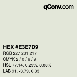 Color code: HEX #E3E7D9 | qconv.com