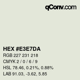 Color code: HEX #E3E7DA | qconv.com