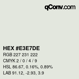 Color code: HEX #E3E7DE | qconv.com