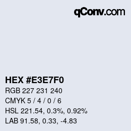 Color code: HEX #E3E7F0 | qconv.com