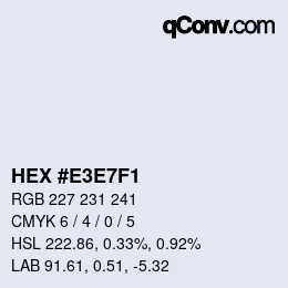 Color code: HEX #E3E7F1 | qconv.com