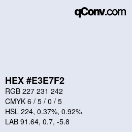 Color code: HEX #E3E7F2 | qconv.com