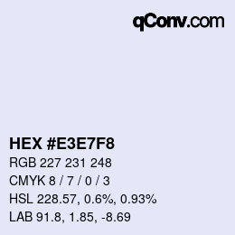 Color code: HEX #E3E7F8 | qconv.com