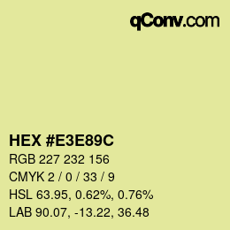 Color code: HEX #E3E89C | qconv.com