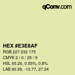 Color code: HEX #E3E8AF | qconv.com