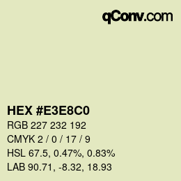 Farbcode: HEX #E3E8C0 | qconv.com