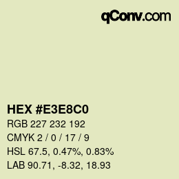 Código de color: HEX #E3E8C0 | qconv.com