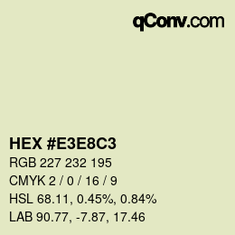 Color code: HEX #E3E8C3 | qconv.com