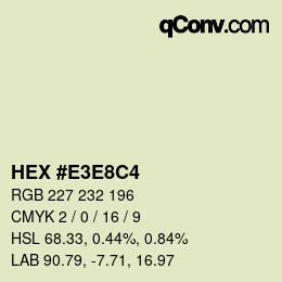 Color code: HEX #E3E8C4 | qconv.com