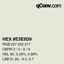 Color code: HEX #E3E8D9 | qconv.com