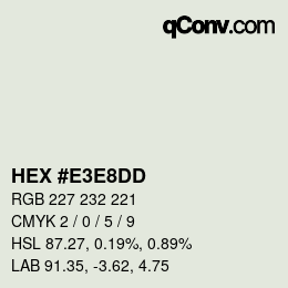 Color code: HEX #E3E8DD | qconv.com