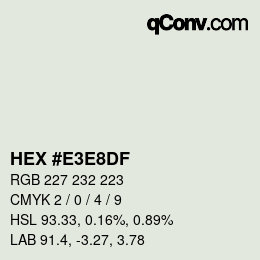 Color code: HEX #E3E8DF | qconv.com