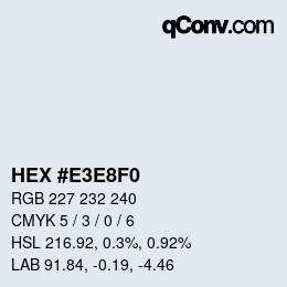 Color code: HEX #E3E8F0 | qconv.com