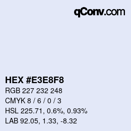 Color code: HEX #E3E8F8 | qconv.com