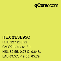 Color code: HEX #E3E95C | qconv.com