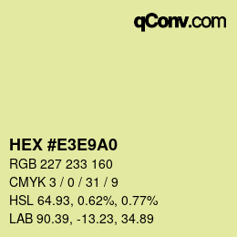 Color code: HEX #E3E9A0 | qconv.com