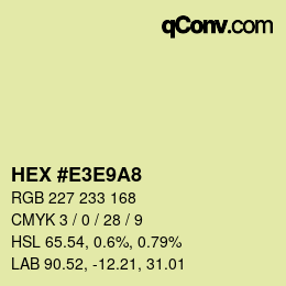 Farbcode: HEX #E3E9A8 | qconv.com