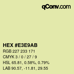 Color code: HEX #E3E9AB | qconv.com