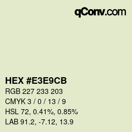 Código de color: HEX #E3E9CB | qconv.com