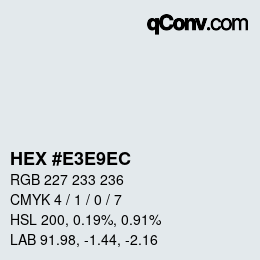カラーコード: HEX #E3E9EC | qconv.com
