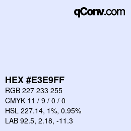 Color code: HEX #E3E9FF | qconv.com