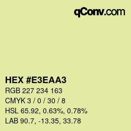Color code: HEX #E3EAA3 | qconv.com