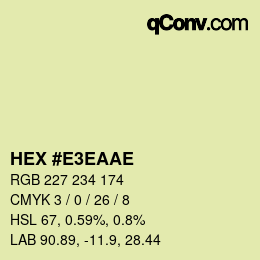 Color code: HEX #E3EAAE | qconv.com
