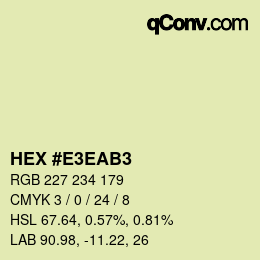 Color code: HEX #E3EAB3 | qconv.com