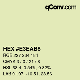 Color code: HEX #E3EAB8 | qconv.com