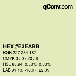Color code: HEX #E3EABB | qconv.com