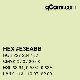 Color code: HEX #E3EABB | qconv.com