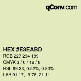 Color code: HEX #E3EABD | qconv.com