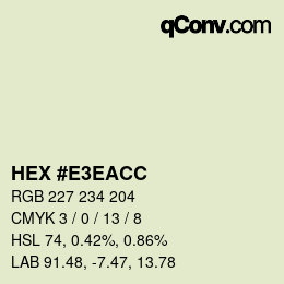 Color code: HEX #E3EACC | qconv.com