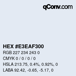 Code couleur: HEX #E3EAF300 | qconv.com