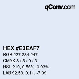 Color code: HEX #E3EAF7 | qconv.com