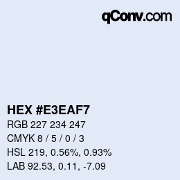 カラーコード: HEX #E3EAF7 | qconv.com